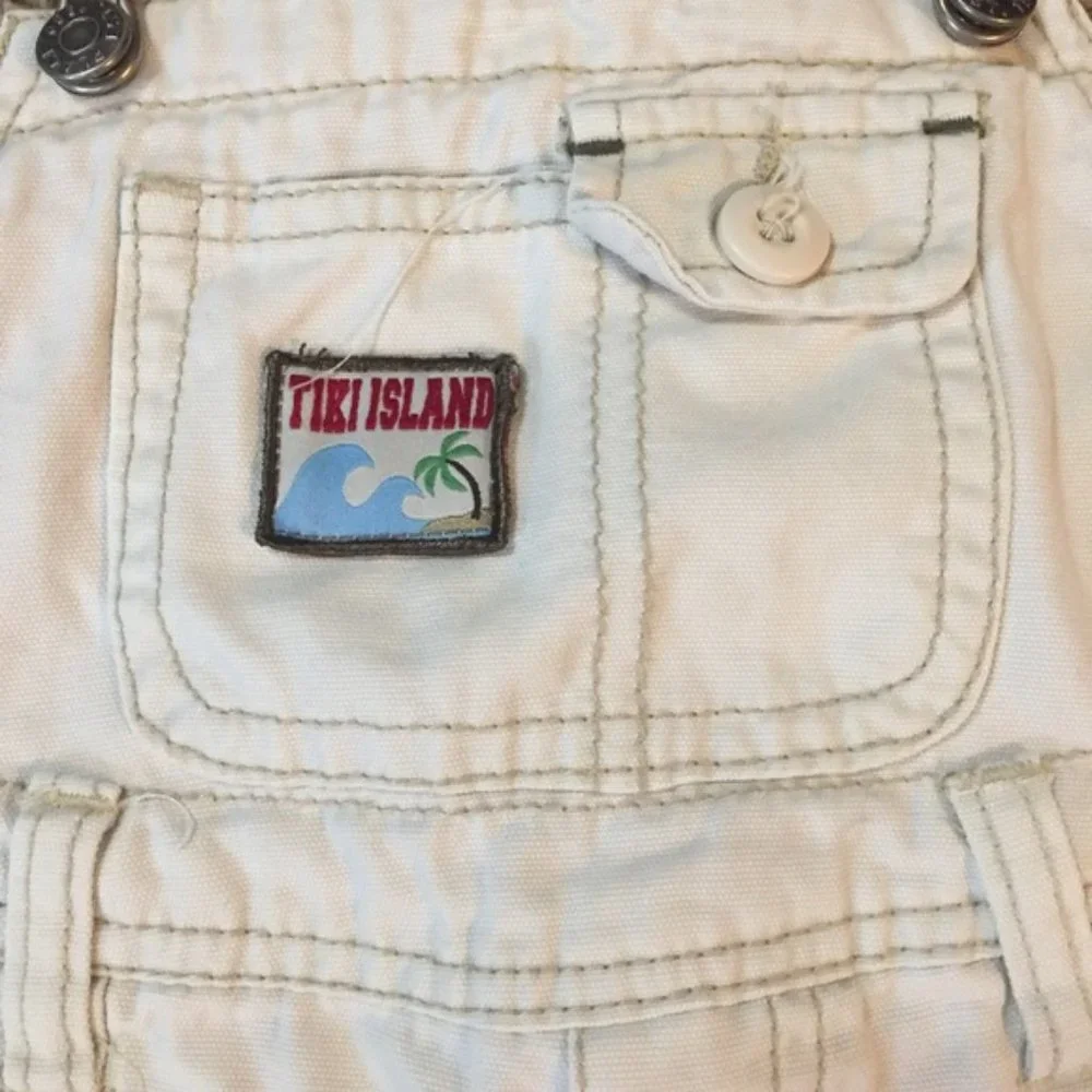 Children's Place beige overalls Tiki Island